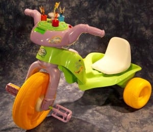 image of recalled Kiddieland Disney-branded Fairies Plastic Trikes
