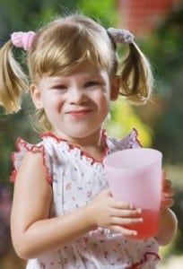 girl drinking juice