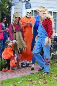 Alyson Hannigan, Alexis Densiof and daughter Satyana go trick or treating