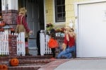 Alyson Hannigan, Alexis Densiof and daughter Satyana go trick or treating