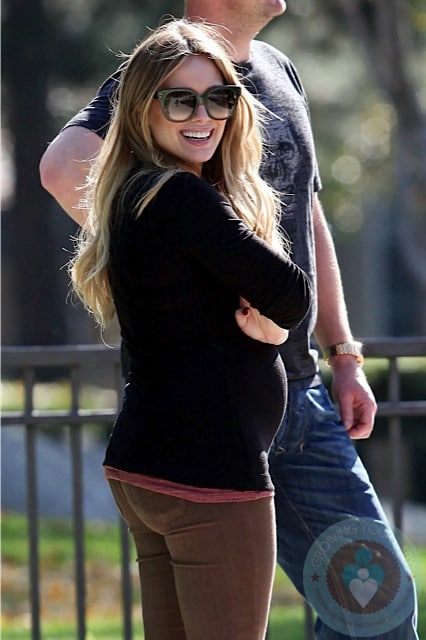 Pregnant Hilary Duff with husband Mike Comrie