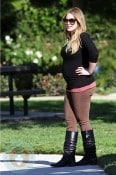 Pregnant Hilary Duff at the park