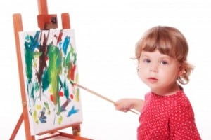2-year-old painting (preschool)