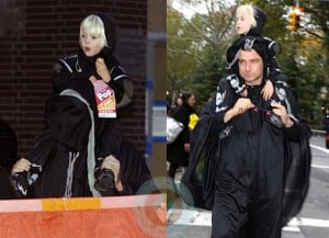 Liev and son Sasha Schreiber out for Halloween in NYC
