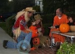 Alyson Hannigan, Alexis Densiof and daughter Satyana go trick or treating