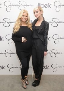 Jessica Simpson and Ashlee Simpson at the launch of Jessica's collection