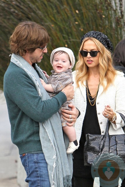 Rachel Zoe and Roger Berman with son Skylar in LA 2