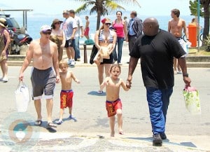 Sean P & Jayden James Federline @ the Beach in Rio