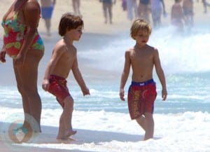 Sean P & Jayden James Federline Play at the Beach in Rio