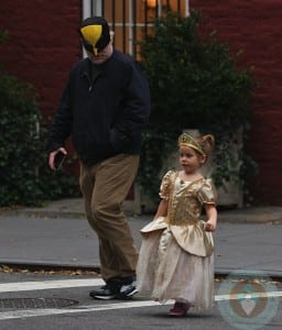Philip Seymour Hoffman with daughter Tallulah out for Halloween