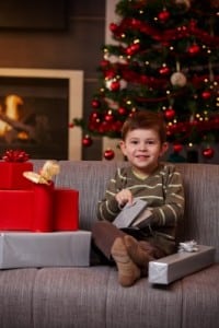 child opening present