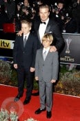 David Beckham with his sons Brooklyn and Romeo at the Sun Military Awards
