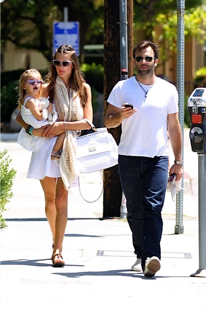 Alessandra Ambrosio and fiance Jamie Mazur with daughter Anja