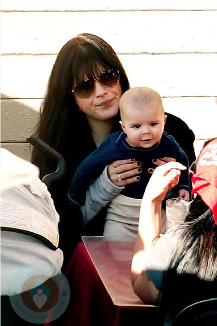 Selma Blair and son Arthur eat lunch at the Santa Monica Pier