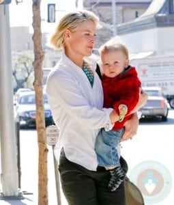 Ali Larter and son Theodore at the Doctors