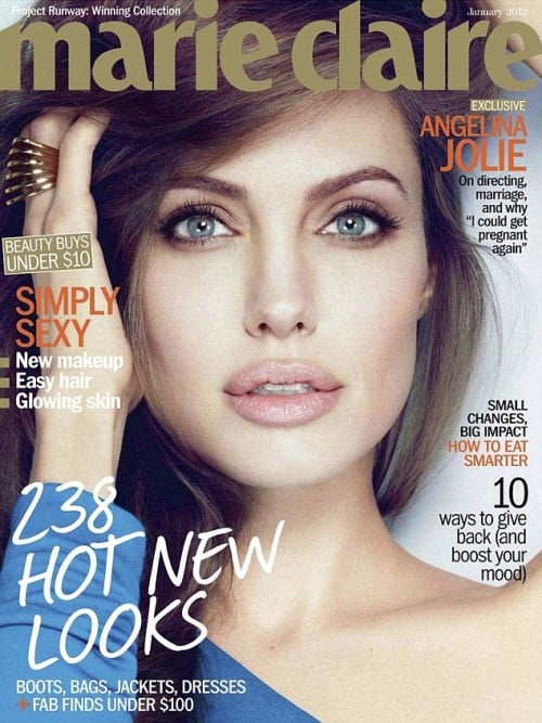 Angelina Jolie Covers Jan 2012 Marie Claire