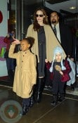 Angelina Jolie with daughters Zahara and Vivienne @ FAO Schwartz in NYC