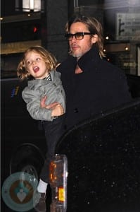 Brad Pitt with son Knoz at FAO Schwartz in NYC