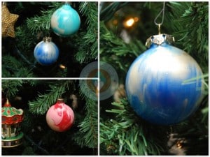 DIY Christmas Ornament craft on display