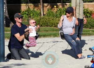 Eric Dane, Pregnant Rebecca Gayheart and daughter Billie out in LA