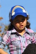 Gabriel Aubry and daughter Nahla Play at the park