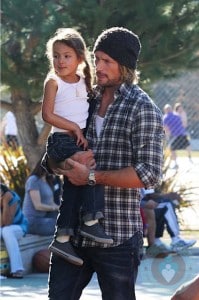 Gabriel Aubry and daughter Nahla Play at the park