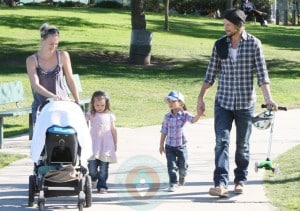 Gabriel Aubry and daughter Nahla have a playdate @ the park