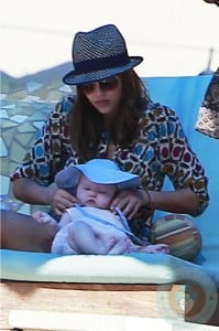 Jessica Alba with daughter Haven in Cabo