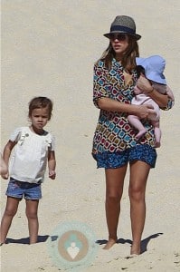 Jessica Alba with daughter Honor and Haven in Cabo San Lucas