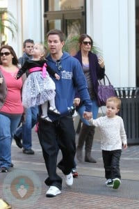 Mark Wahlberg with his daughter Grace and son Brendon at the Grove