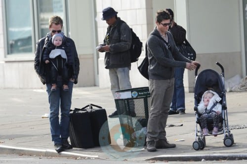 Neil Patrick Harris & David Burtka with twins Harper &Gideon in NYC