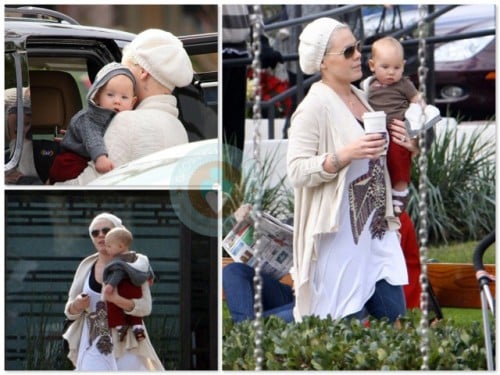 Pink and daughter Willow at the park in LA