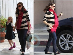 Pregnant Jennifer Garner with daughter Violet in LA