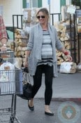 Pregnant Rebecca Gayheart grocery shopping with her husband