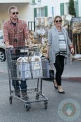 Pregnant Rebecca Gayheart grocery shopping with husband Eric Dane