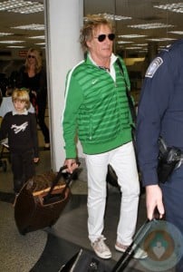 Rod Stewart and Penny Lancaster with son Alastair at MIA