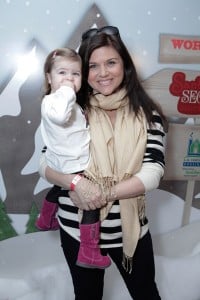 Tiffani Thiessen and daughter Harper at Santa's Secret Workshop