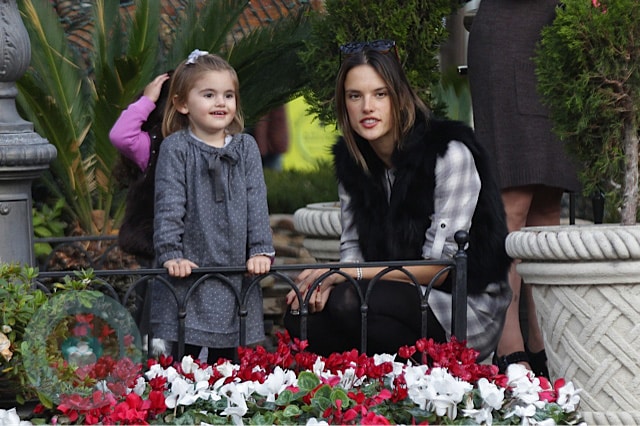 alessandra Ambrosio with daughter Anja at the Grove in LA