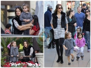 alessandra Ambrosio with daughter Anja at the Grove in LA