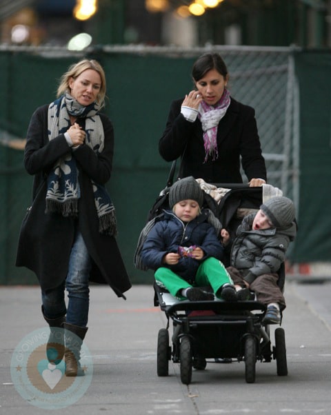 Naomi Watts strolls with Sasha and Sammy in NYC