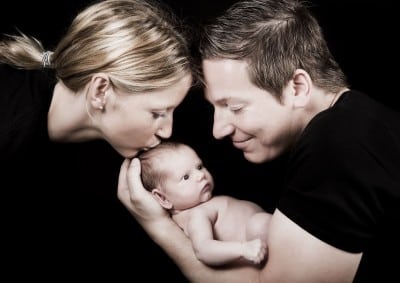 Parents with a new baby