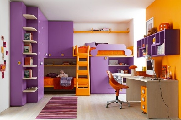 Battistella Klou XL loft bed purple