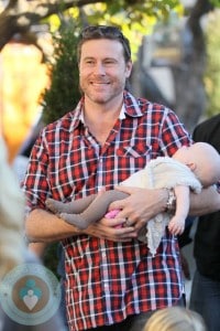 Dean McDermott with daughter Hattie filming at the Grove