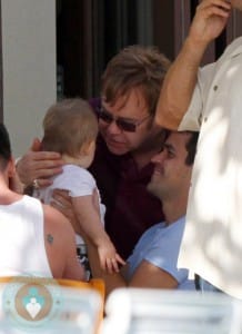 Elton John and son Zachary in Hawaii