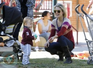 Ali Larter and Theodore Hayes MacArthur at the park