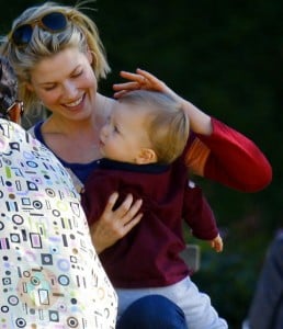 Ali Larter and Theodore Hayes MacArthur at the park