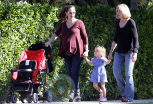 Jennifer Garner and Seraphina Affleck out for a walk on New Years Day