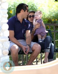 Jessica Alba and Cash Warren with daughter Honor at the park