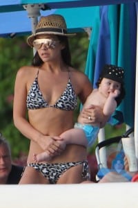 Myleene Klass with her daughter Hero in Barbados 2