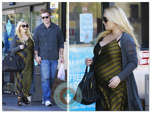 Pregnant Jessica Simpson & Eric Johnson do a pitt stop